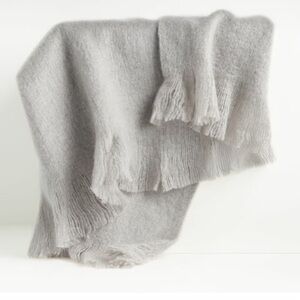 Crate & Barrel Loren Throw- Grey